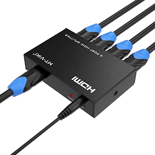 HDMI Splitter 1 in 4 Out, MT-ViKI 1x4 Power...