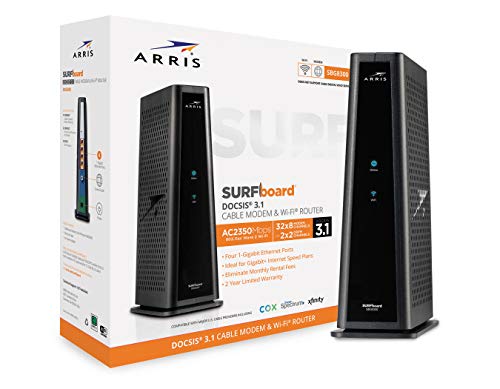 ARRIS SURFboard SBG8300 DOCSIS 3.1 Gigabit Cable Modem & AC2350 Dual Band Wi-Fi Router,...