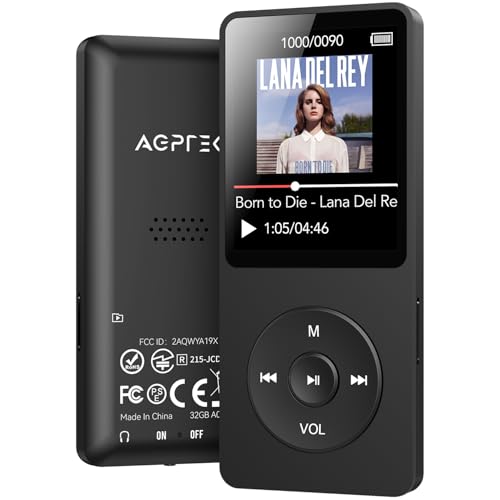 AGPTEK A02 MP3 Player with Bluetooth 5.3, 1.8...