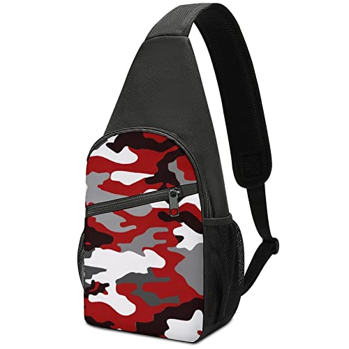 Men & Women Gym Bags Sack Daypack Outdoor Backpack, Red Camouflage Pattern Sling Bag Backpack...