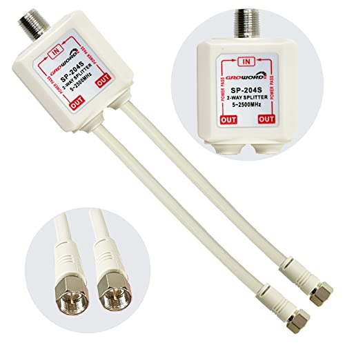 GROWORD 2-Way coaxial Cable Splitter,...