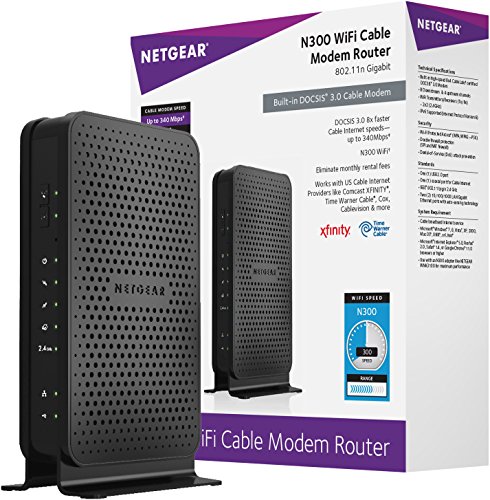 NETGEAR C3000-100NAS N300 Cable Modem Router...