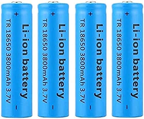 QAUDIO aa Lithium batteries4 PCS 18650 Li-ion...