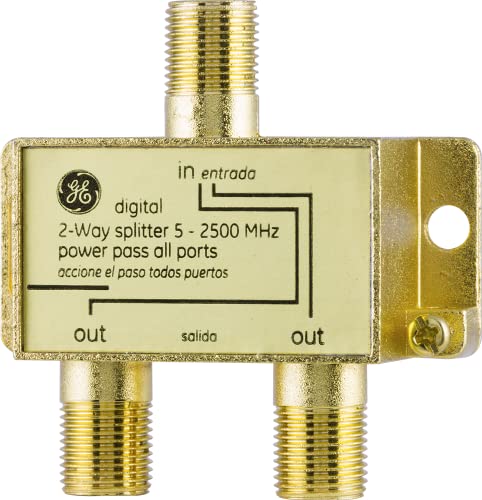 GE Digital 2-Way Coaxial Cable Splitter, 2.5...